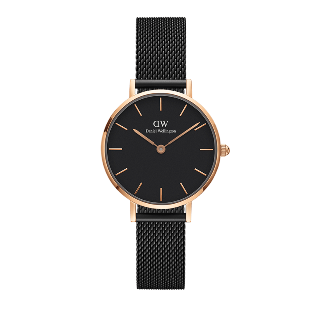 Daniel Wellington Petite Ashfield Black Dial Black Mesh Strap Watch for Women - DW00100307 Buy Now By Daniel Wellington