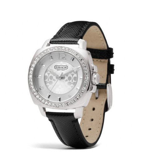 Coach Boyfriend Silver Dial Black Leather Strap Watch for Women - 14503152 Buy Now By Coach