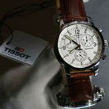 Tissot T Race PRC 200 Chronograph White Dial Brown Leather Strap Watch for Men - T17.1.516.32 Buy Now By Tissot