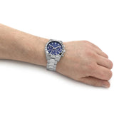 Guess Altitude Chronograph Blue Dial Silver Steel Strap Watch for Men - GW0329G1 Buy Now By Guess