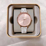 Michael Kors Jayne Three Hand Rose Gold Dial White Leather Strap Watch For Women - MK7128 Buy Now By Michael Kors