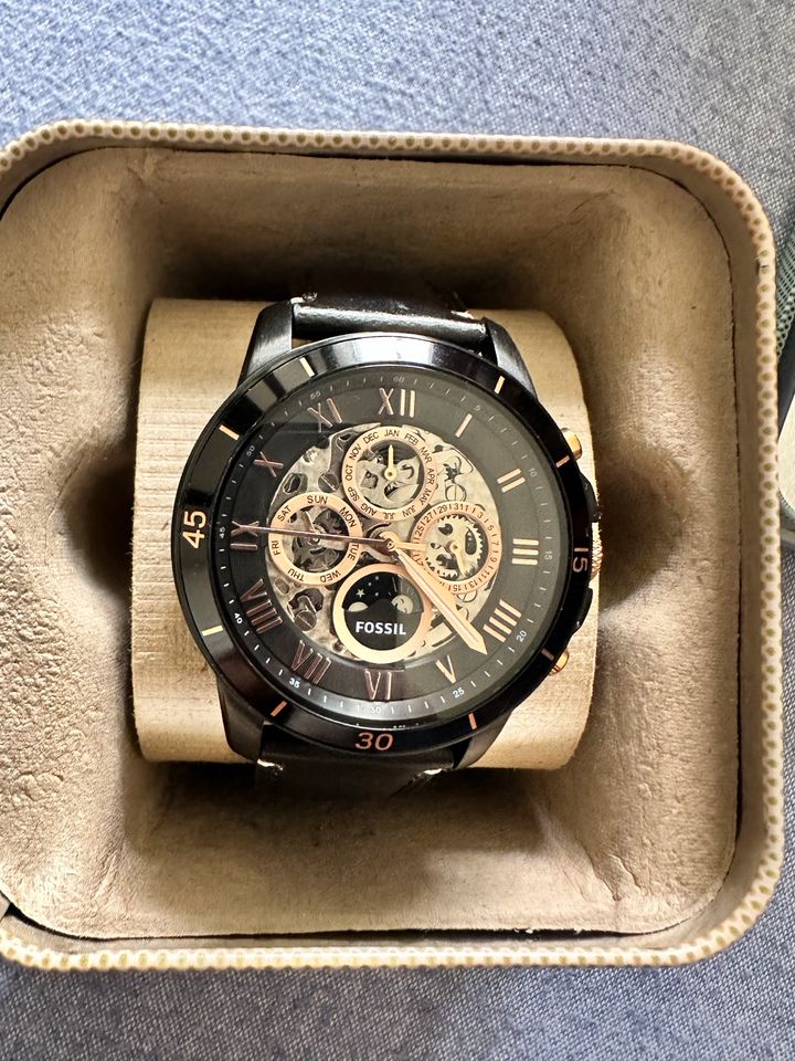 Fossil Grant Sport Automatic Skeleton Black Dial Black Leather Strap Watch for Men - ME3138 Buy Now By Fossil