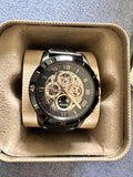 Fossil Grant Sport Automatic Skeleton Black Dial Black Leather Strap Watch for Men - ME3138 Buy Now By Fossil