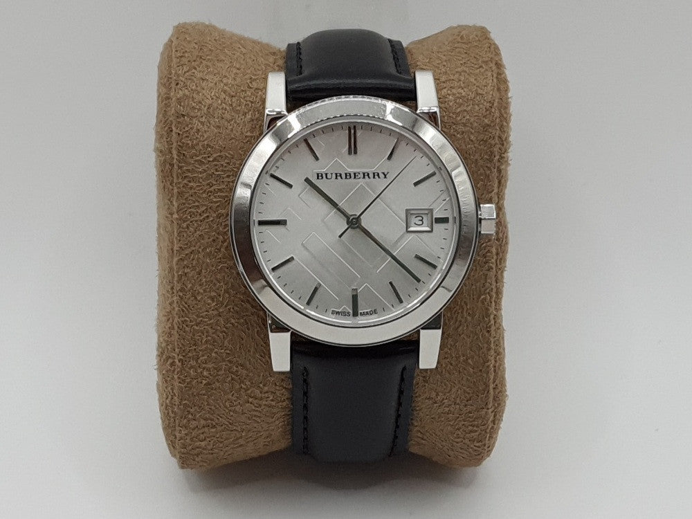 Burberry The City Silver Dial Black Leather Strap Watch for Women - BU9106 Buy Now By Burberry