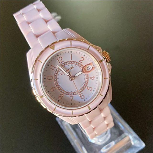 Coach Preston Pink Dial Pink Steel Strap Watch for Women - 14503463 Buy Now By Coach