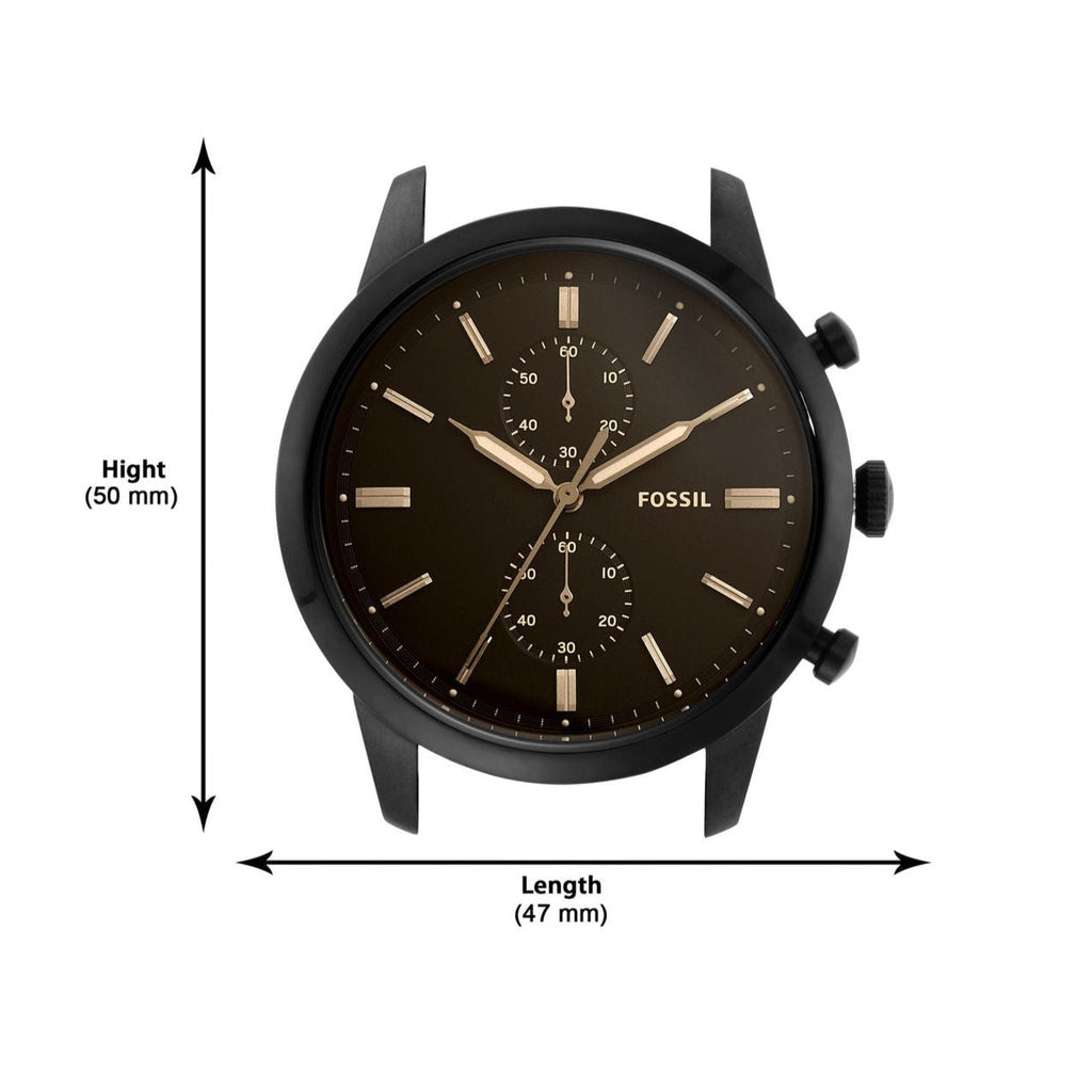 Fossil Goodwin Chronograph Black Dial Black Leather Strap Watch for Men - FS5585 Buy Now By Fossil