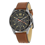 Coach Sullivan Chronograph Black Dial Brown Leather Strap Watch for Men - 14602070 Buy Now By Coach