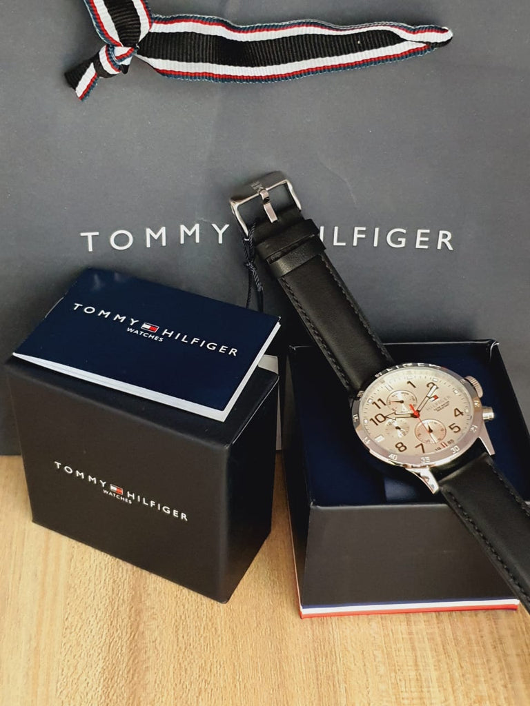 Tommy Hilfiger Trent Multifunction White Dial Black Leather Strap Watch for Men - 1791138 Buy Now By Tommy Hilfiger