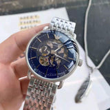Emporio Armani Aviator Multifunction Blue Dial Silver Mesh Bracelet Watch For Men - AR60024 Buy Now By Emporio Armani