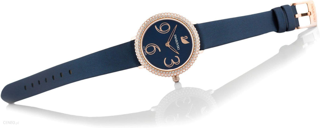 Swarovski Crystal Frost Blue Dial Blue Leather Strap Watch for Women - 5484061 Buy Now By Swarovski