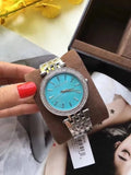Michael Kors Darci Mother of Pearl Blue  Dial Silver Steel Strap Watch for Women - MK3515