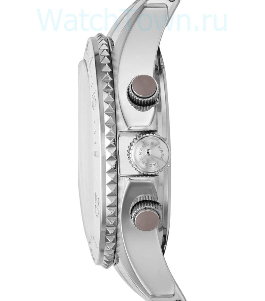 Marc Jacobs Rock Chronograph Mother of Pearl Grey Dial Silver Steel Strap Watch for Women - MBM3250 Buy Now By Marc Jacobs