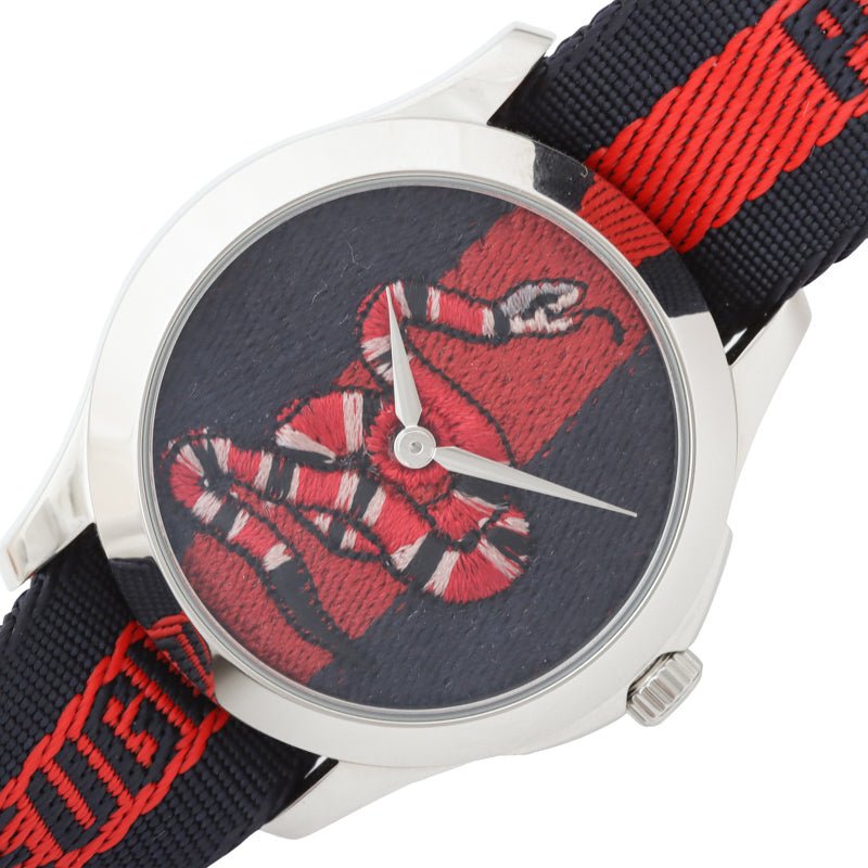 Gucci Le Marche Des Merveilles Blue Red Dial Blue Red Nylon Strap Unisex Watch - YA126493 Buy Now By Gucci