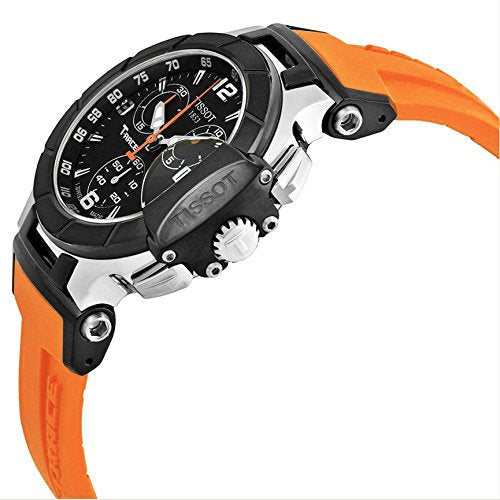 Tissot T Race Chronograph Black Dial Orange Rubber Strap Watch for Women - T048.217.27.057.00 Buy Now By Tissot