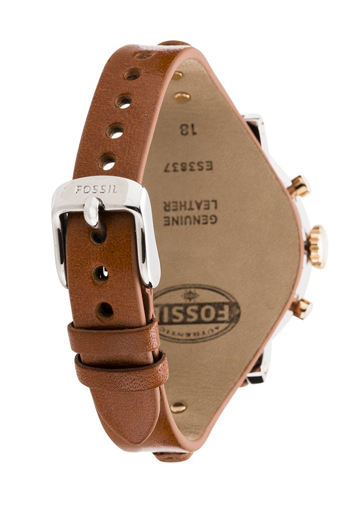 Fossil Boyfriend Chronograph White Dial Brown Leather Strap Watch for Women - ES3837 Buy Now By Fossil