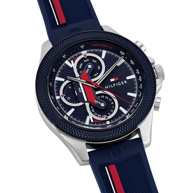Tommy Hilfiger Clark Chronograph Blue Dial Black Leather Strap Watch For Men - 1792083 Buy Now By Tommy Hilfiger