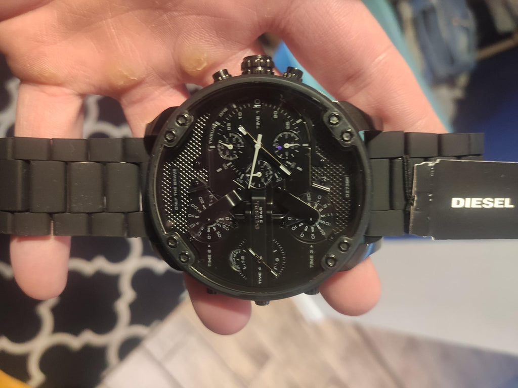 Diesel Mr Daddy 2.0 Chronograph Black Dial Black Steel Strap Watch For Men - DZ7396 Buy Now By Diesel