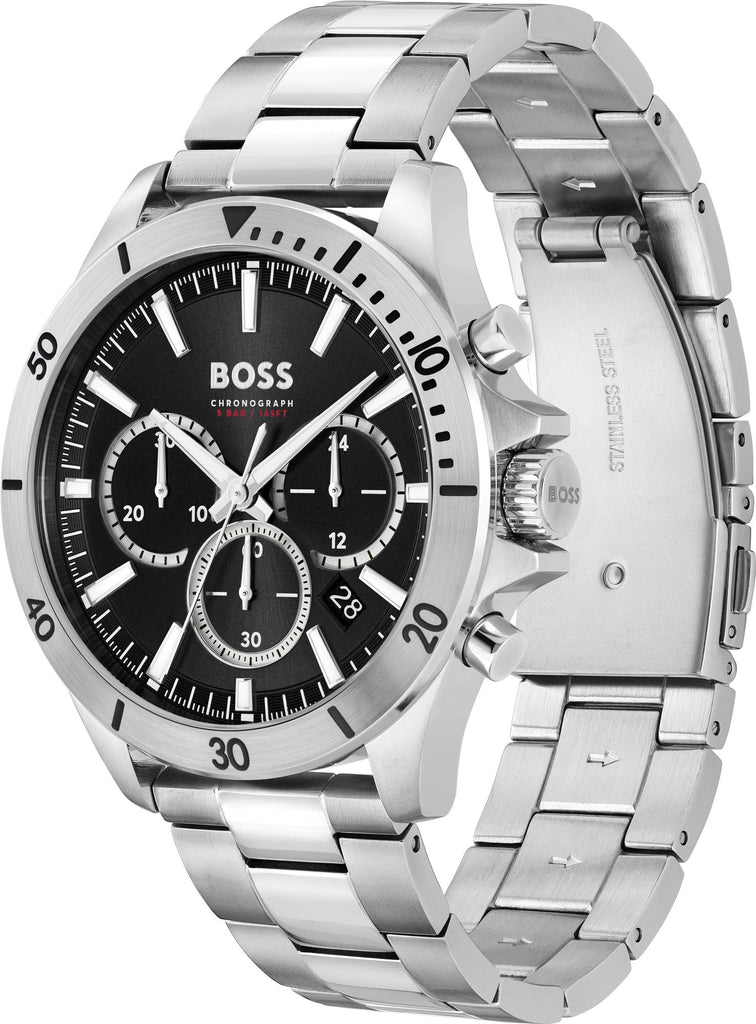 Hugo Boss Troper Chronograph Blue Dial Silver Steel Strap Watch For Men - 1514057 Buy Now By Hugo Boss