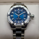Tag Heuer Aquaracer 41mm Quartz Blue Dial Silver Steel Strap Watch for Men - WAY1112.BA0928