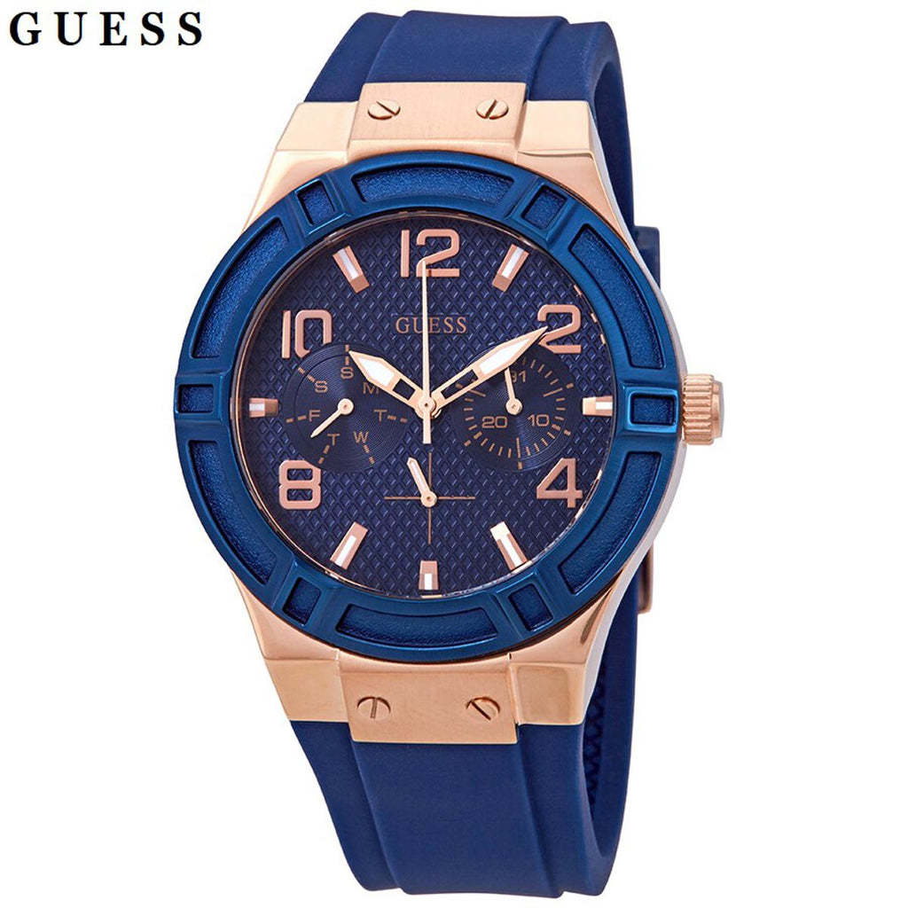 Guess Jet Setter Analog Quartz Blue Dial Blue Rubber Strap Watch For Women - W0571L1 Buy Now By Guess
