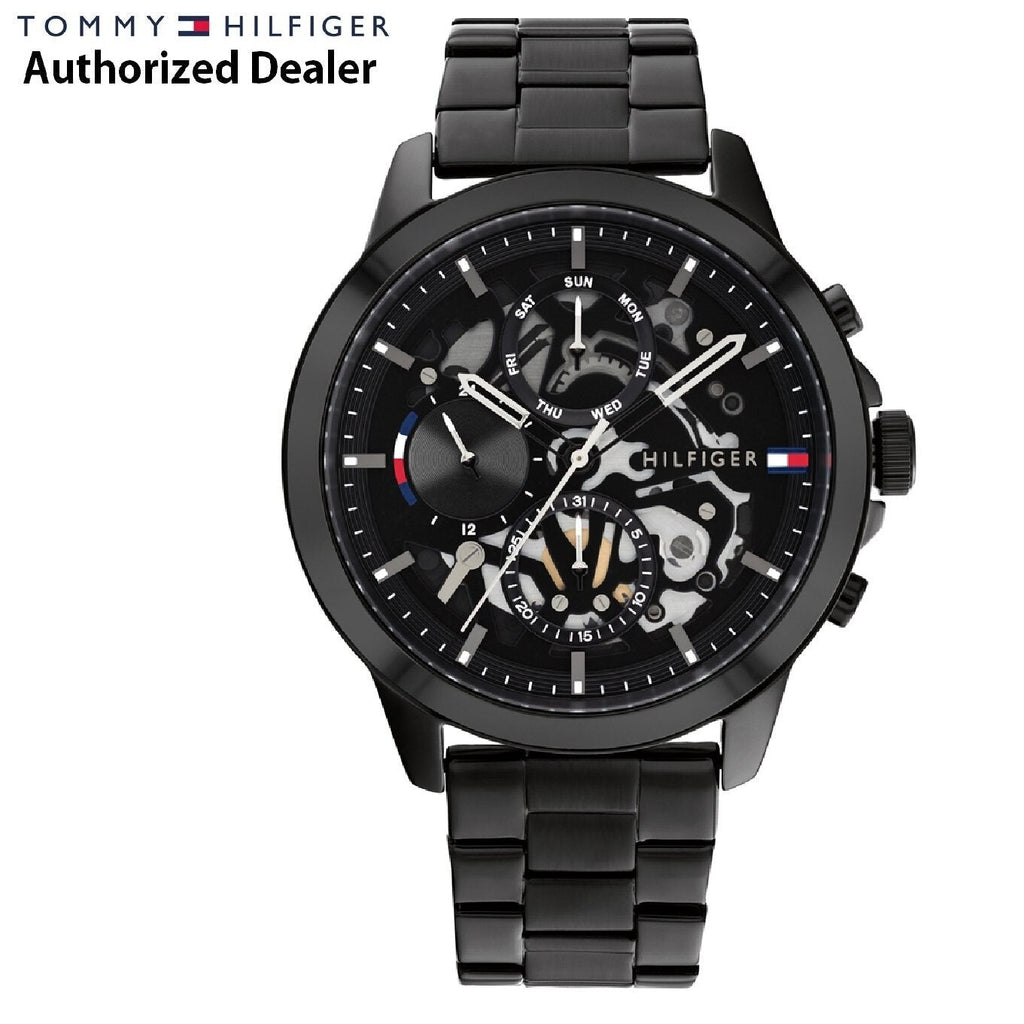 Tommy Hilfiger Henry Chronograph Black Dial Black Steel Strap Watch For Men - 1710478 Buy Now By Tommy Hilfiger