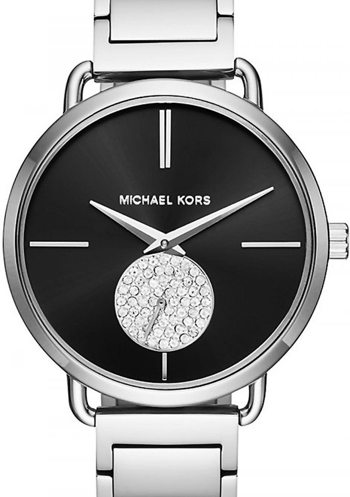 Michael Kors Portia Black Dial Silver Steel Strap Watch for Women - MK3638 Buy Now By Michael Kors