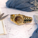 Guess Sol Chronograph Gold Dial Gold Steel Strap Watch For Women - GW0483L2 Buy Now By Guess