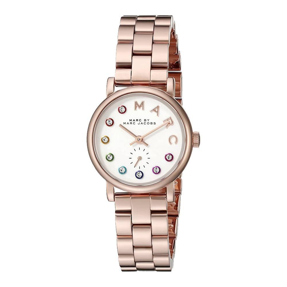 Marc Jacobs Baker Dexter White Dial Rose Gold Steel Strap Watch for Women - MBM3443 Buy Now By Marc Jacobs