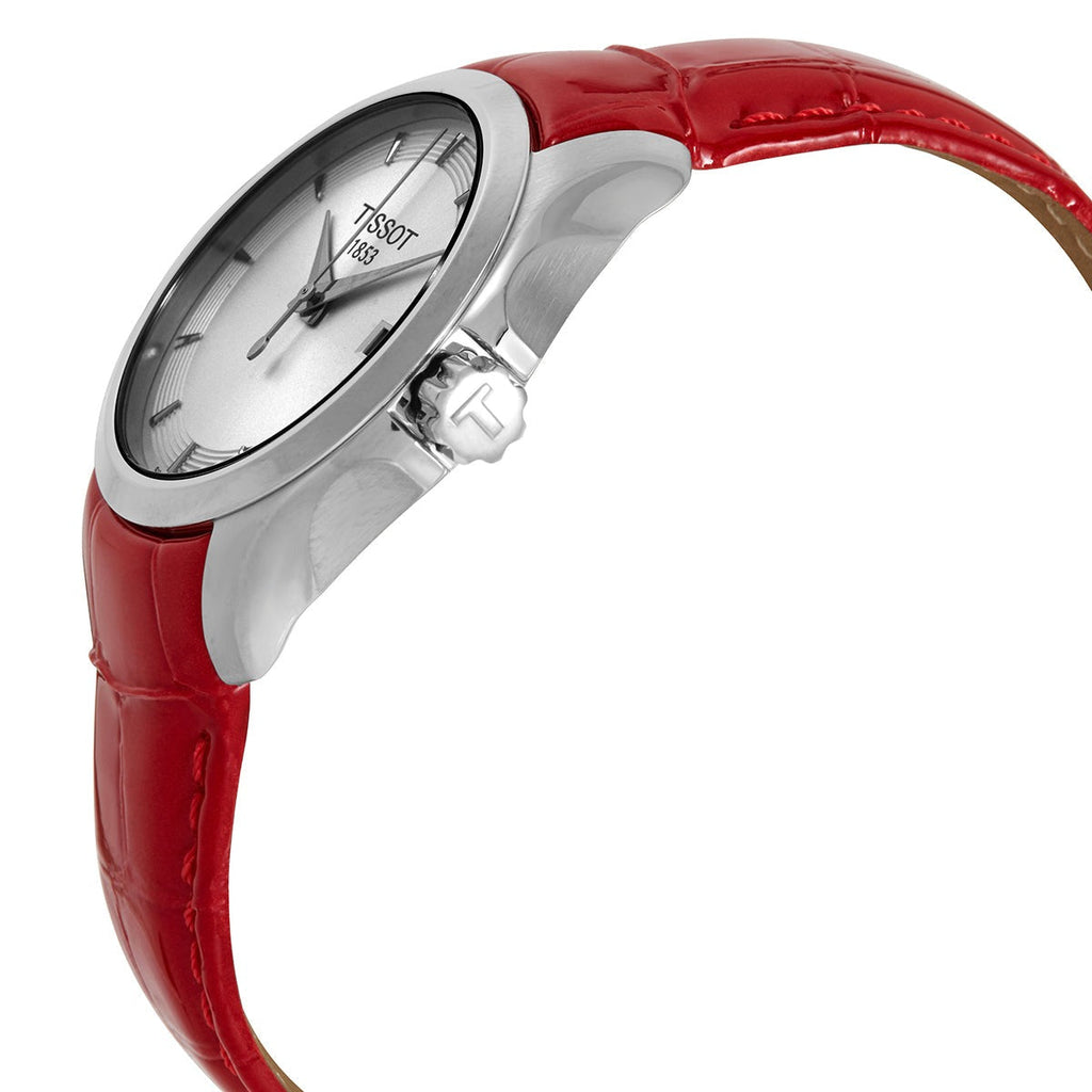 Tissot Couturier Lady Silver Dial Red Leather Strap Watch for Women - T035.210.16.031.01 Buy Now By Tissot
