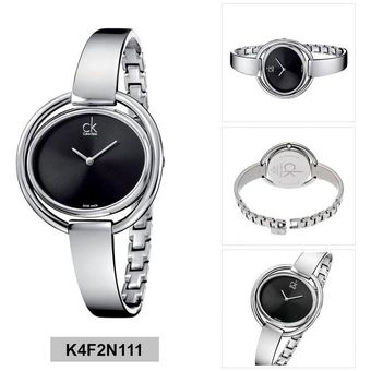 Calvin Klein Impetuous Black Dial Silver Steel Strap Watch for Women - K4F2N111 Buy Now By Calvin Klein