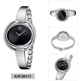 Calvin Klein Impetuous Black Dial Silver Steel Strap Watch for Women - K4F2N111 Buy Now By Calvin Klein