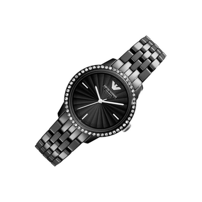 Emporio Armani Crystal Ceramica Black Dial Black Steel Strap Watch For Women - AR1478 Buy Now By Emporio Armani