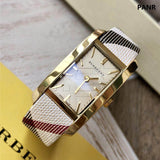 Burberry Nova Gold Tone Square Dial Leather Strap Watch for Women - BU1582 Buy Now By Burberry