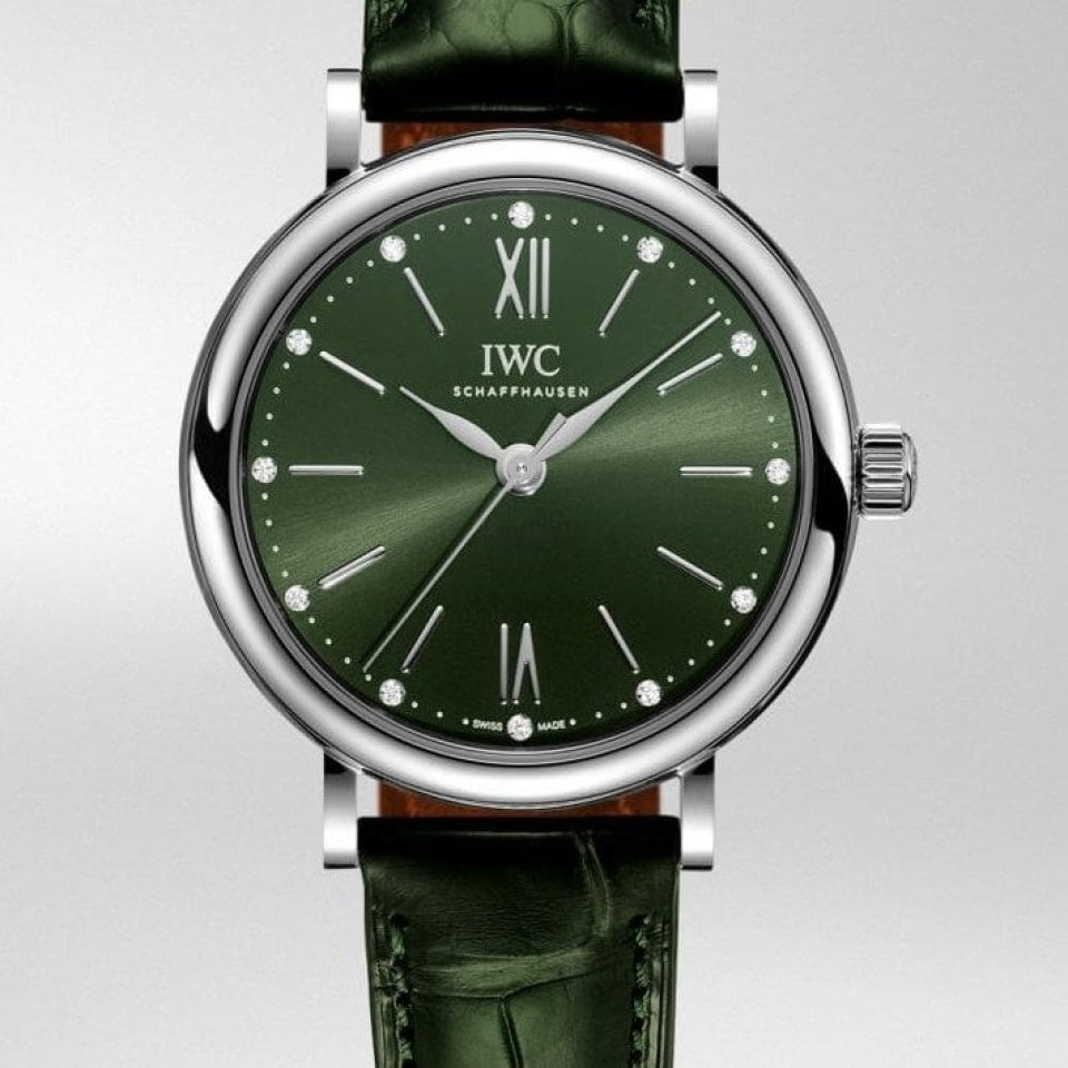 IWC Portofino Automatic Green Dial Green Leather Strap Watch for Women - IW357405 Buy Now By IWC