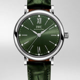 IWC Portofino Automatic Green Dial Green Leather Strap Watch for Women - IW357405 Buy Now By IWC