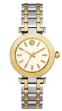 Tory Burch Classic T White Dial Two Tone Steel Strap Watch for Women - TBW9014 Buy Now By Tory Burch