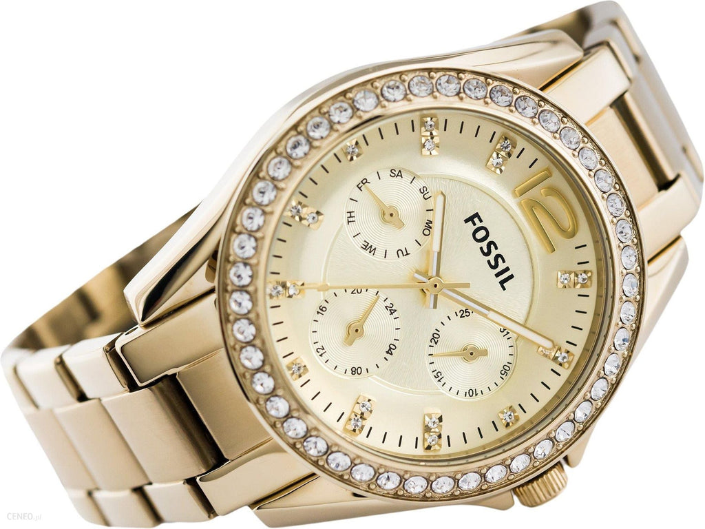 Fossil Riley Gold Dial Gold Steel Strap Watch for Women - ES3203 Buy Now By Fossil