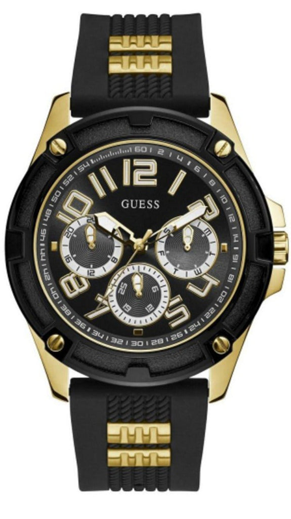 Guess Delta Black Dial Black Rubber Strap Watch for Men - GW0051G2 Buy Now By Guess