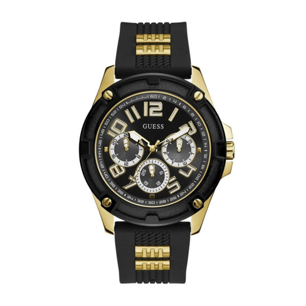 Guess Delta Black Dial Black Rubber Strap Watch for Men - GW0051G2 Buy Now By Guess