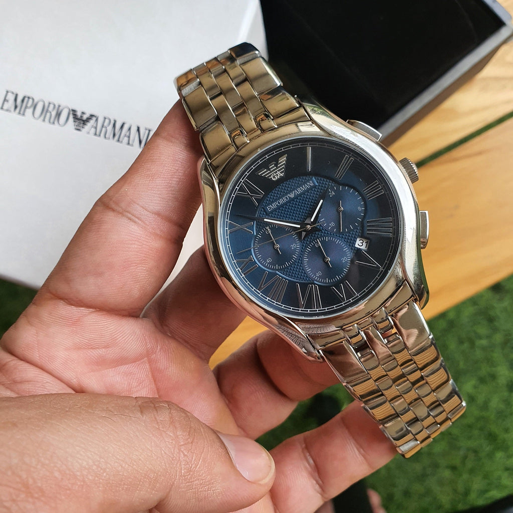 Emporio Armani Classic Navy Blue Dial Stainless Steel Watch For Men - AR1787 Buy Now By Emporio Armani