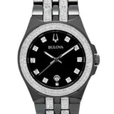 Bulova Crystal Collection Black Dial Two Tone Steel Strap Watch for Men - 98K101 Buy Now By Bulova