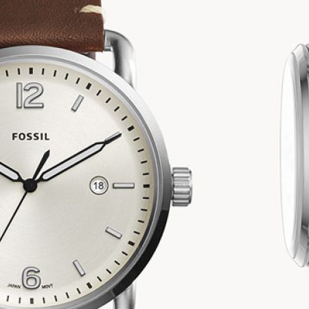 Fossil The Commuter White Dial Brown Leather Strap Watch for Men - FS5275 Buy Now By Fossil