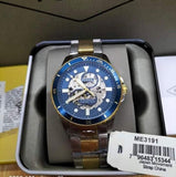 Fossil FB-01 Automatic Skeleton Blue Dial Two Tone Steel Strap Watch for Men - ME3191 Buy Now By Fossil
