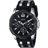 Guess Oasis Black Dial Black Rubber Strap Watch for Men - W0366G1 Buy Now By Guess