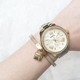 Fossil Cecile Chronograph Gold Dial Gold Steel Strap Watch for Women - AM4482 Buy Now By Fossil