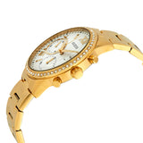 Guess Solar Chronograph Diamonds White Dial Gold Steel Strap Watch for Women - W1069L2 Buy Now By Guess