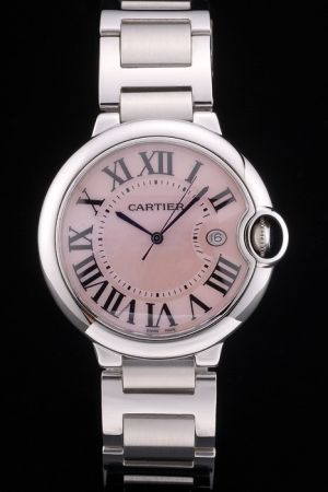 Cartier Ballon Bleu De Cartier Pink Dial Silver Steel Strap Watch for Women - W6920041 Buy Now By Cartier