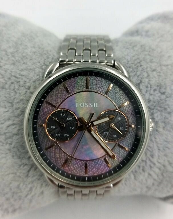 Fossil Tailor Mother of Pearl Black Dial Silver Steel Strap Watch for Women - ES3911 Buy Now By Fossil