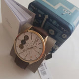 Fossil Flynn Twist Mechanical White Dial Brown Leather Strap Watch for Men - BQ2218 Buy Now By Fossil