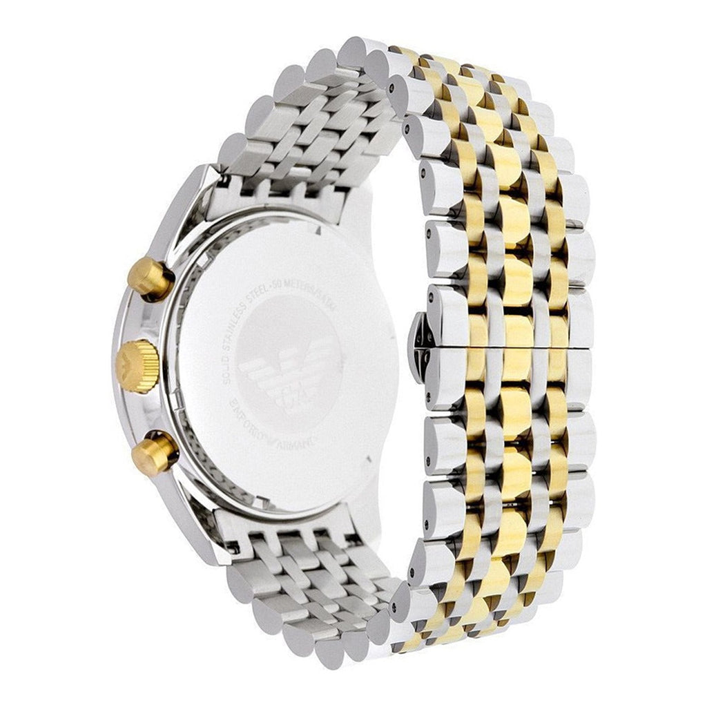 Emporio Armani Tazio Chronograph Blue Dial Two Tone Stainless Steel Watch For Men - AR6088 Buy Now By Emporio Armani